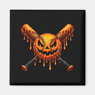 Baseball-Drip-Kürbis-gruseliger-Geist-Halloween-Ju Magnet