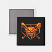 Baseball-Drip-Kürbis-gruseliger-Geist-Halloween-Ju Magnet (Vorderseite/Rückseite)