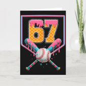 Baseball Drip Number 67 Fun Six Seven 6 7 Meme Des Karte (Vorderseite)