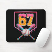 Baseball Drip Number 67 Fun Six Seven 6 7 Meme Des Mousepad (Mit Mouse)
