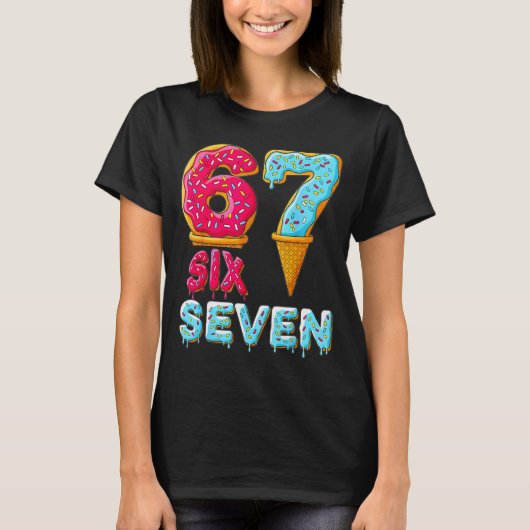 Baseball Drip Number 67 Player 67 Meme Ice Cream D T-Shirt (Vorderseite)