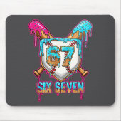 Baseball Drip Number 67 Player 6-7 Six Seven Meme Mousepad (Vorne)