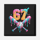 Baseball Drip Number 67 Player Magnet (Vorne)