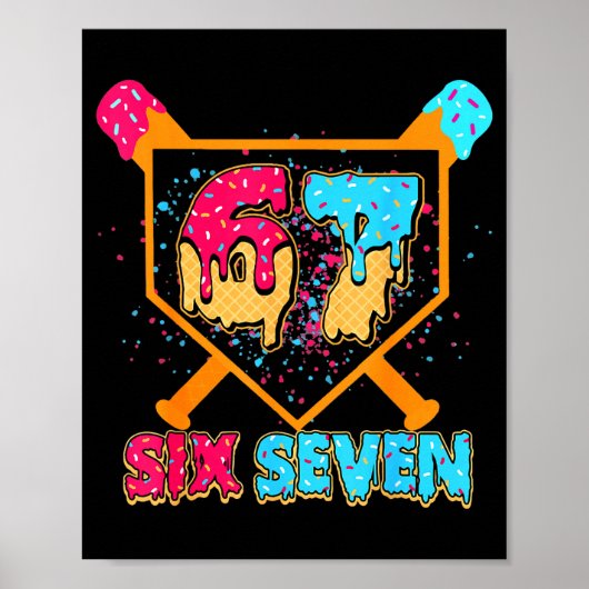 Baseball Drip Number 67 Player Or 67th Birthday Bo Poster (Vorne)