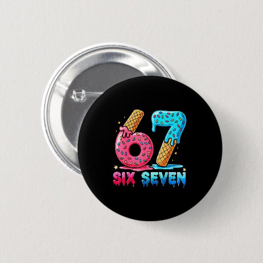 Baseball Drip Number 67 Player Or 67th Birthday Button (Vorne & Hinten)