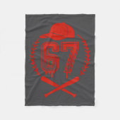 Baseball Drip Number 67 Player Or 67th Birthday Fleecedecke (Vorderseite)