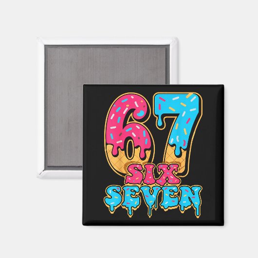 Baseball Drip Number 67 Player Or 67th Birthday Magnet (Vorderseite/Rückseite)