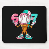 Baseball Drip Number 67 Player Or 67th Birthday Mousepad (Vorne)
