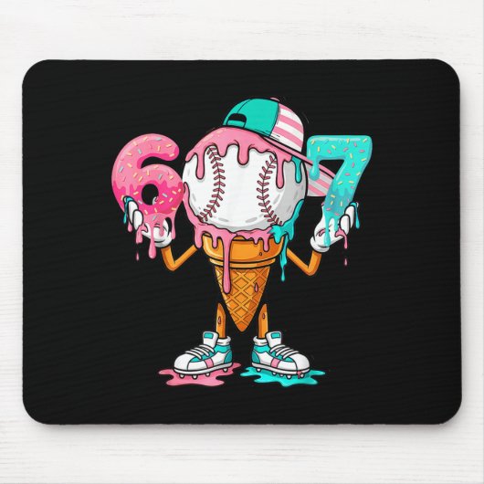 Baseball Drip Number 67 Player Or 67th Birthday  Mousepad (Vorne)