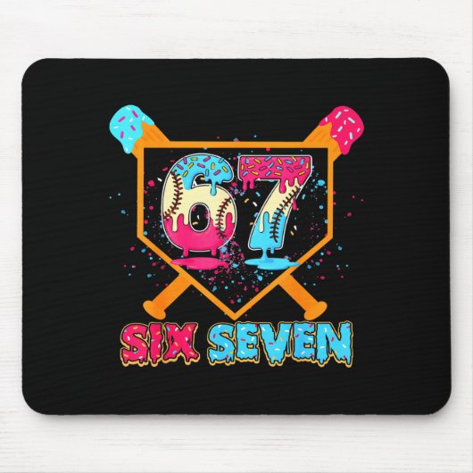 Baseball Drip Number 67 Player Or 67th Birthday Mousepad (Vorne)