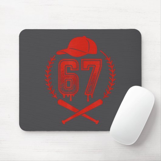 Baseball Drip Number 67 Player Or 67th Birthday Mousepad (Mit Mouse)