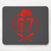 Baseball Drip Number 67 Player Or 67th Birthday Mousepad (Vorne)
