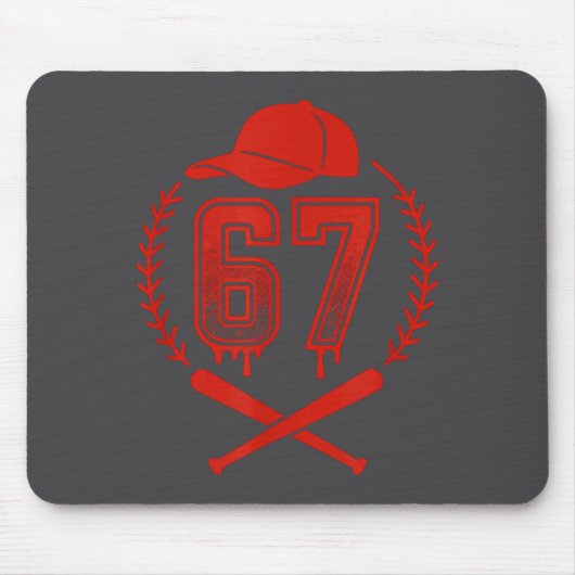 Baseball Drip Number 67 Player Or 67th Birthday Mousepad (Vorne)