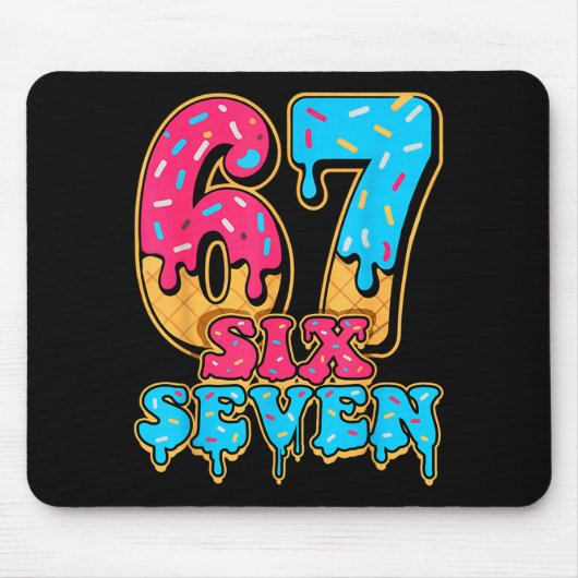 Baseball Drip Number 67 Player Or 67th Birthday Mousepad (Vorne)