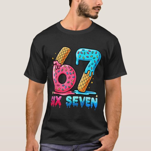 Baseball Drip Number 67 Player Or 67th Birthday T-Shirt (Vorderseite)
