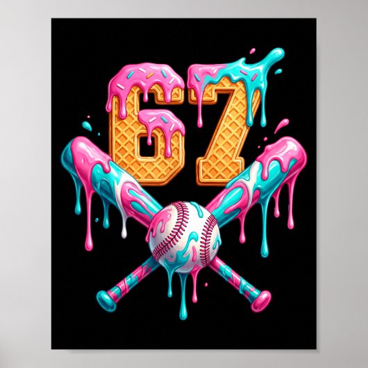 Baseball Drip Number 67 Player Poster (Vorne)
