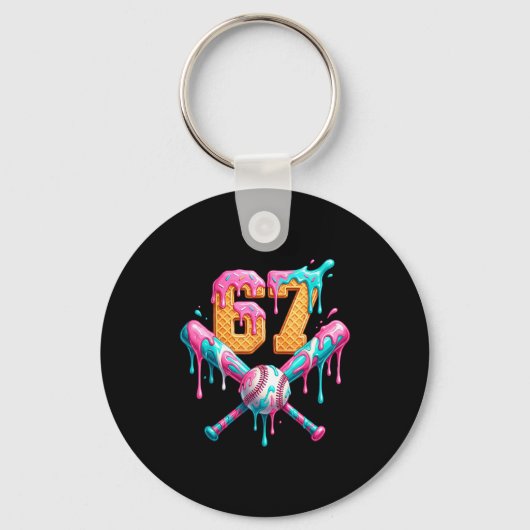 Baseball Drip Number 67 Player Schlüsselanhänger (Vorderseite)