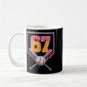 Baseball Drip Nummer 67 Lustig Sechs Sieben 6 7 Me Kaffeetasse (Links)