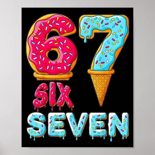 Baseball-Drip Nummer 67 Spieler 67 Meme Eiscreme D Poster (Vorne)