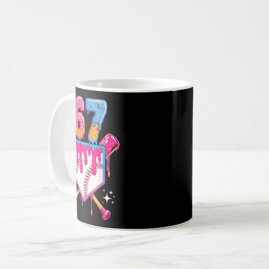 Baseball-Drip Nummer 67 Spieler Oder 67. Geburtsta Kaffeetasse (Vorderseite Links)