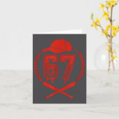 Baseball Drip Nummer 67 Spieler oder 67. Geburtsta Karte (Gelbe Blume)