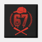 Baseball-Drip Nummer 67 Spieler oder 67. Geburtsta Magnet (Vorne)