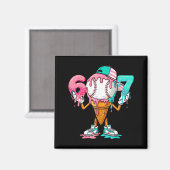 Baseball-Drip Nummer 67 Spieler Oder 67. Geburtsta Magnet (Vorderseite/Rückseite)