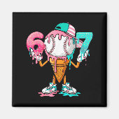 Baseball-Drip Nummer 67 Spieler Oder 67. Geburtsta Magnet (Vorne)