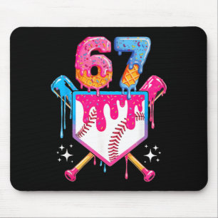 Baseball Drip Nummer 67 Spieler Oder 67. Geburtsta Mousepad