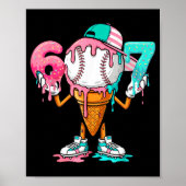 Baseball Drip Nummer 67 Spieler oder 67. Geburtsta Poster (Vorne)