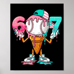 Baseball Drip Nummer 67 Spieler oder 67. Geburtsta Poster