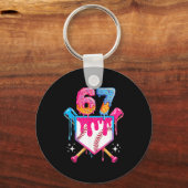 Baseball-Drip Nummer 67 Spieler oder 67. Geburtsta Schlüsselanhänger (Vorderseite)