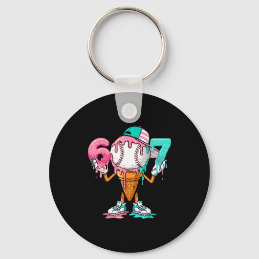 Baseball Drip Nummer 67 Spieler Oder 67. Geburtsta Schlüsselanhänger (Vorderseite)