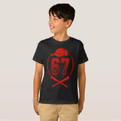 Baseball Drip Nummer 67 Spieler oder 67. Geburtsta T-Shirt (Vorne ganz)
