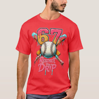 Baseball-Drip Nummer 67 Spieler Sportgeschenk für T-Shirt