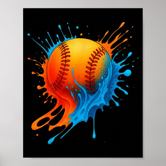 Baseball Drip Team For Boys And Girls Ice Cream Co Poster (Vorne)