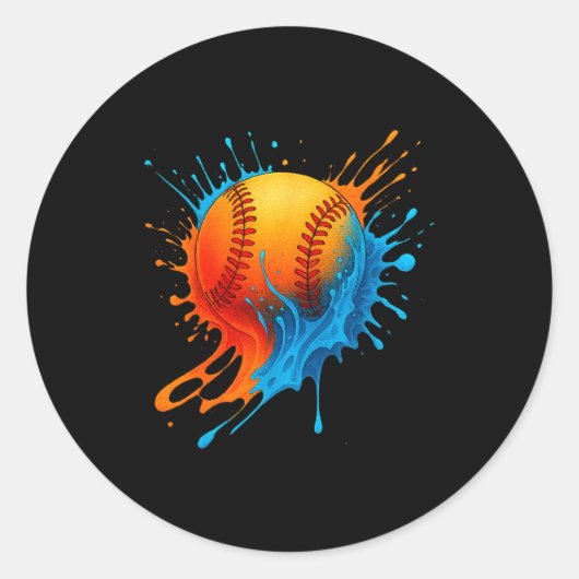 Baseball Drip Team For Boys And Girls Ice Cream Co Runder Aufkleber (Vorderseite)