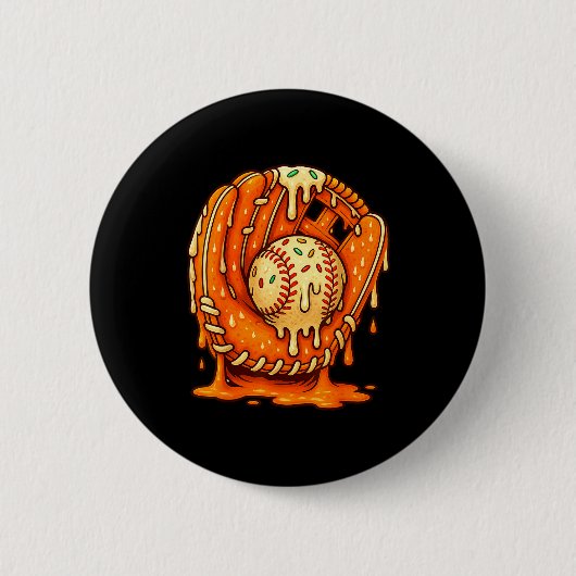 Baseball Drip Team For Boys Ice Cream Cool  Button (Vorderseite)
