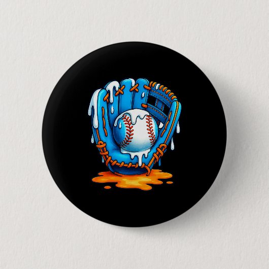 Baseball Drip Team For Boys Ice Cream Cool Button (Vorderseite)