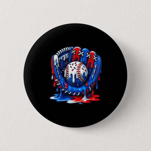 Baseball Drip Team For Boys Ice Cream Cool Button (Vorderseite)