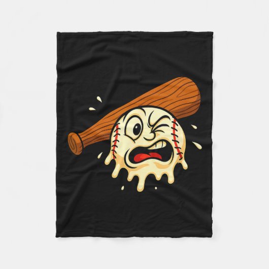 Baseball Drip Team For Boys Ice Cream Cool  Fleecedecke (Vorderseite)