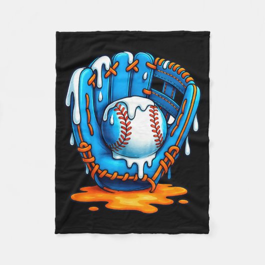 Baseball Drip Team For Boys Ice Cream Cool Fleecedecke (Vorderseite)