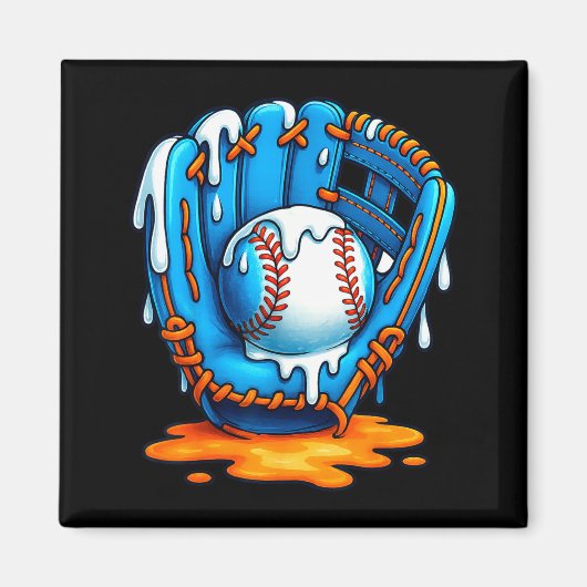 Baseball Drip Team For Boys Ice Cream Cool  Magnet (Vorne)