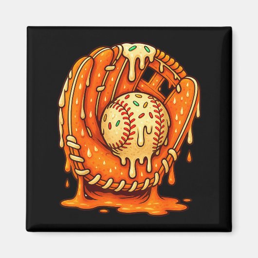 Baseball Drip Team For Boys Ice Cream Cool  Magnet (Vorne)
