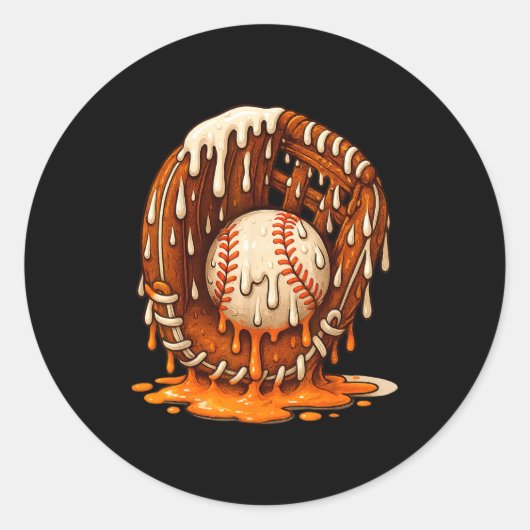 Baseball Drip Team For Boys Ice Cream Cool  Runder Aufkleber (Vorderseite)