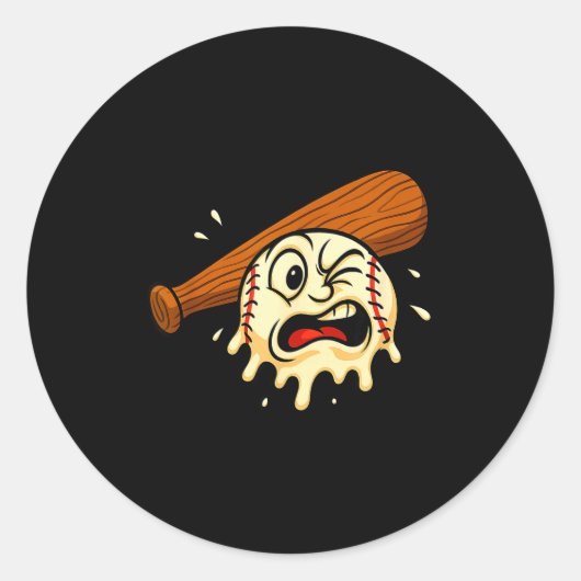 Baseball Drip Team For Boys Ice Cream Cool Runder Aufkleber (Vorderseite)