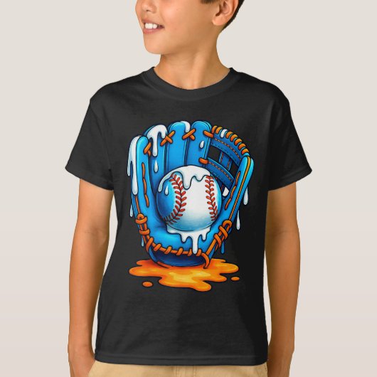 Baseball Drip Team For Boys Ice Cream Cool  T-Shirt (Vorderseite)