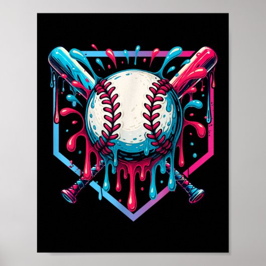 Baseball Driving Ice Cream Tropfen Youth Boys Base Poster (Vorne)