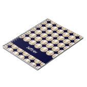 Baseball-dunkelblaues personalisiertes Notizbuch Notizblock (Linke Seite)