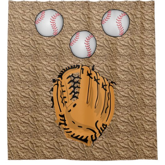 Baseball-Duschvorhang Duschvorhang (Vorderseite)